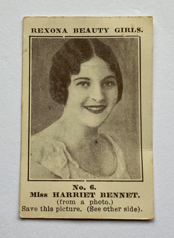 Australian Art Deco Rexona Beauty Trade card Miss Harriet Bennet no.6